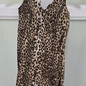 Express Animal Print Dress with Black Accents